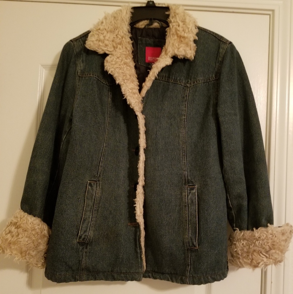 Esprit Sherpa Lined Jean Jacket, Large